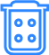 Trash bin icon in blue outline