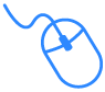 Registration mouse icon in blue outline